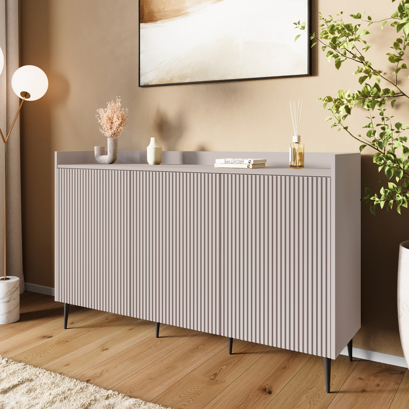 Nowoczesna komoda na nóżkach do salonu 150 cm kaszmir ASPERO