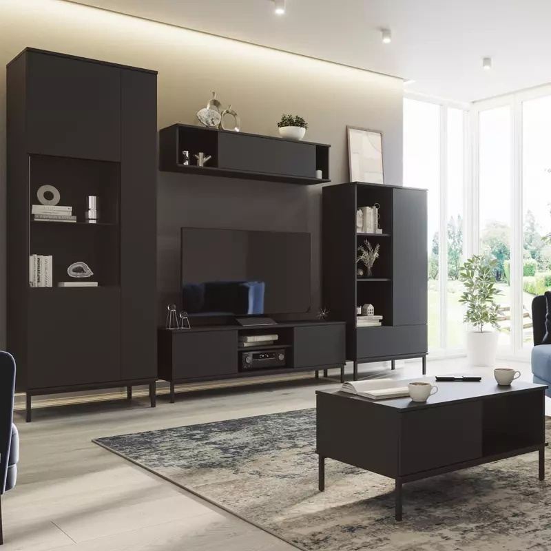Meble do salonu nowoczesne QUARTE Czarne
