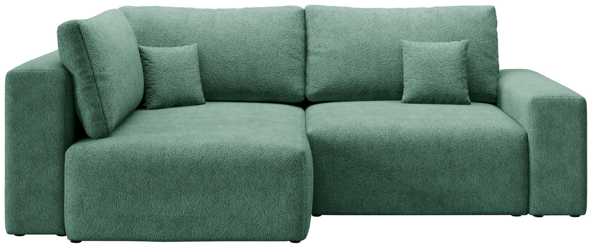 Rozkładany narożnik zielony do salonu z funkcją spania CAMILO DUO
