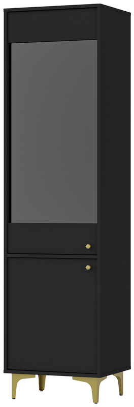 Czarna przeszklona witryna do nowoczesnego salonu 52 cm TOKEN