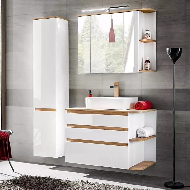 Meble łazienkowe nowoczesne biały połysk PELACCI