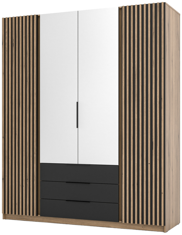 Szafa z lustrem i lamelami do sypialni 200 cm KARAT