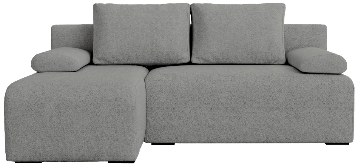 Szary narożnik z funkcją spania do salonu boucle ERNEST