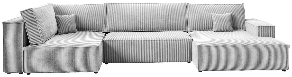 Szary narożnik do salonu w kształcie U rozkładany PABLO MAXI