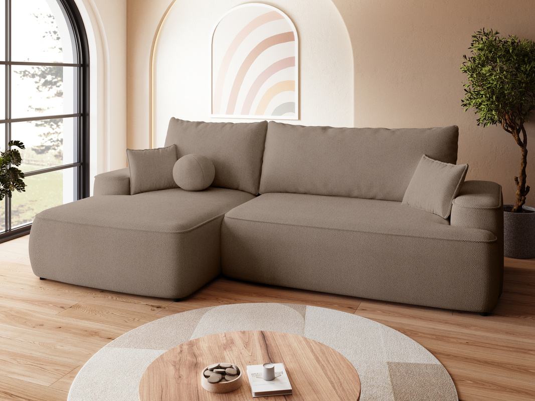 Nowoczesny narożnik z funkcja spania do salonu CARMELLO