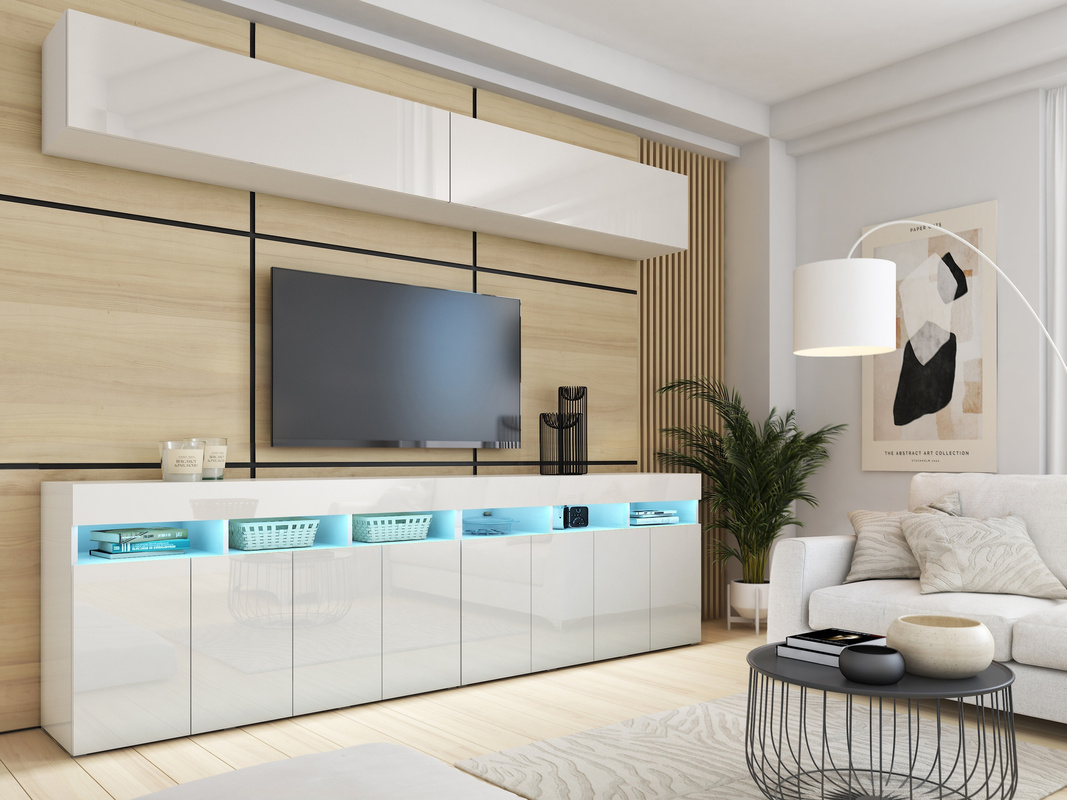 Meblościanka biała połysk 280 cm PREMIUM