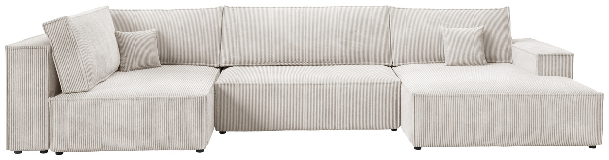 Nowoczesny narożnik do salonu w kształcie U beżowy PABLO MAXI