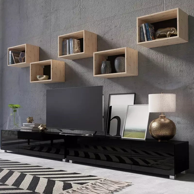 Nowoczesna meblościanka czarny połysk MODERN 32