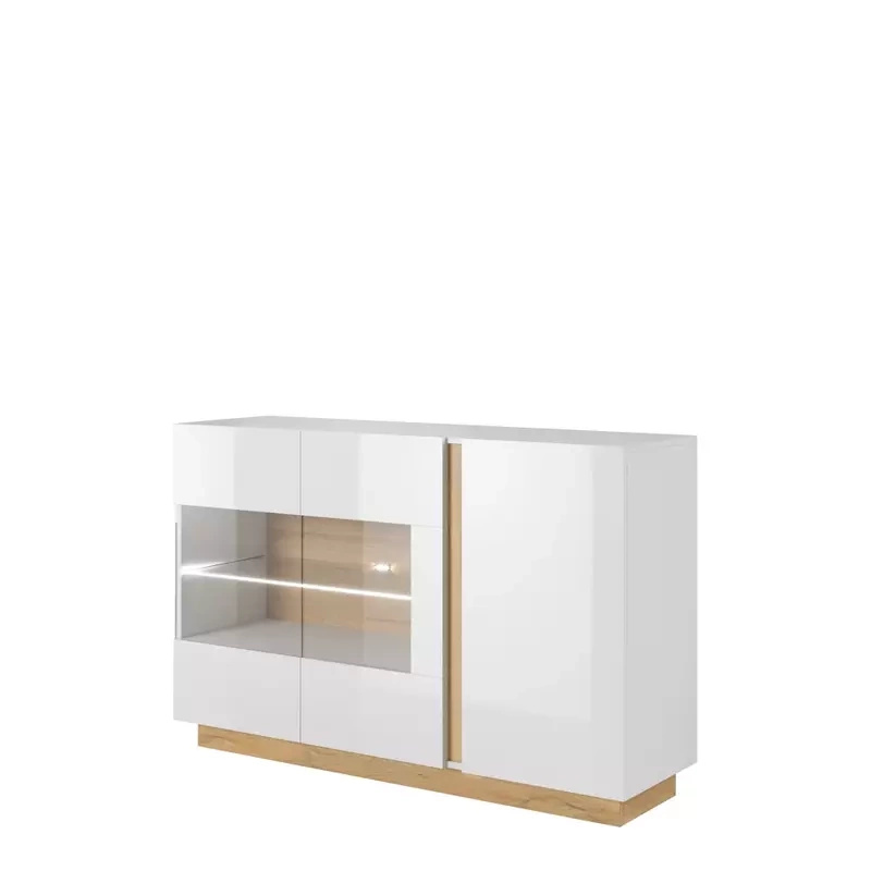 Witryna Komoda do salonu biała połysk LINDA