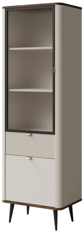 Witryna do salonu 60 cm z szufladą i półkami MIREL kaszmir