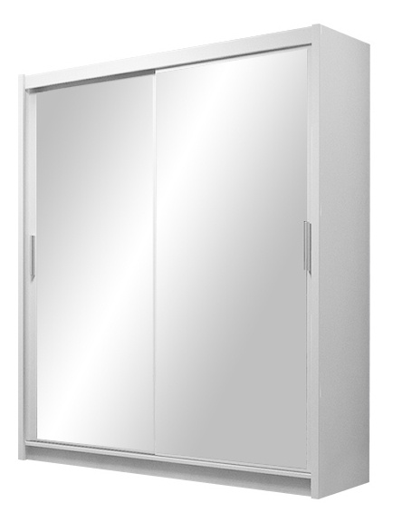Dwudrzwiowa biała szafa z dużym lustrem 120 cm PASCAL