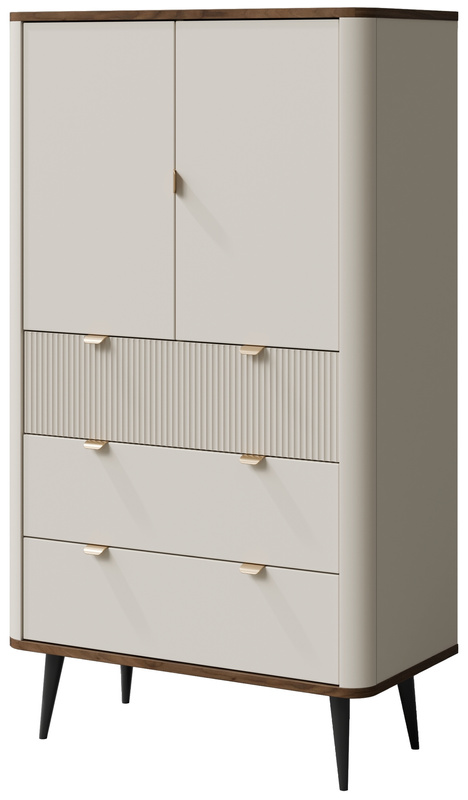 Niski regał zamknięty z szufladami do salonu 90 cm MIREL kaszmir