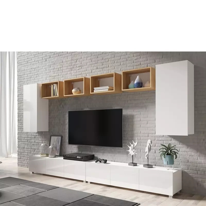 Nowoczesna meblościanka biały połysk MODERN 35