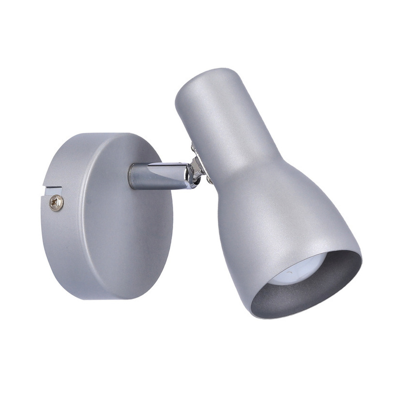 Szary kinkiet ścienny do salonu na żarówkę E14 PICARDO metal