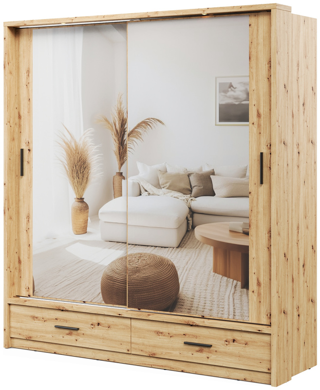 Szafa przesuwna z lustrem 200 cm do sypialni ARTI