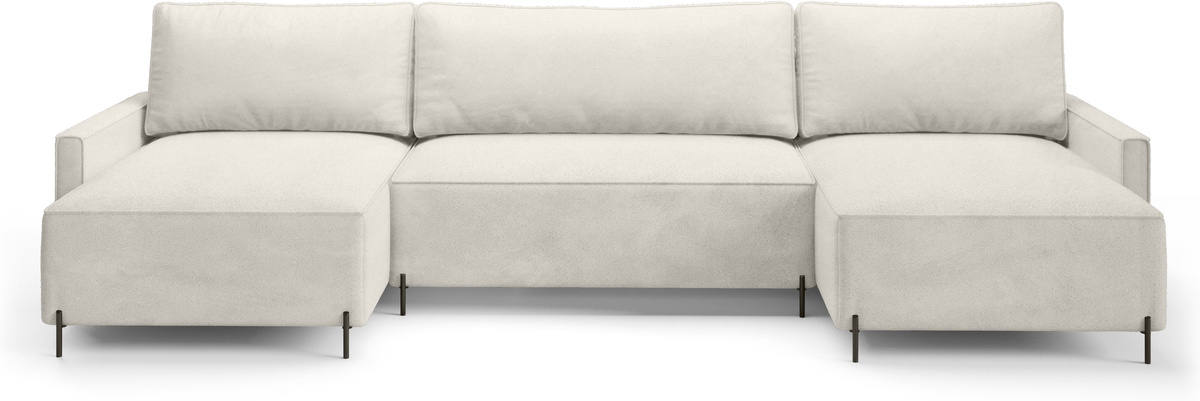 Nowoczesny narożnik w kształcie U do salonu z funkcją spania NORTON