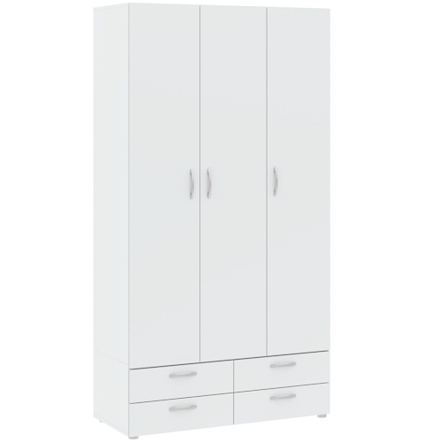 Biała szafa modułowa 110 cm trzydrzwiowa z drążkiem do sypialni BARENA