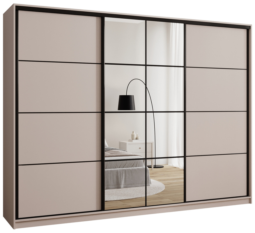 Duża trzydrzwiowa szafa przesuwna z lustrem 280 cm EDGE