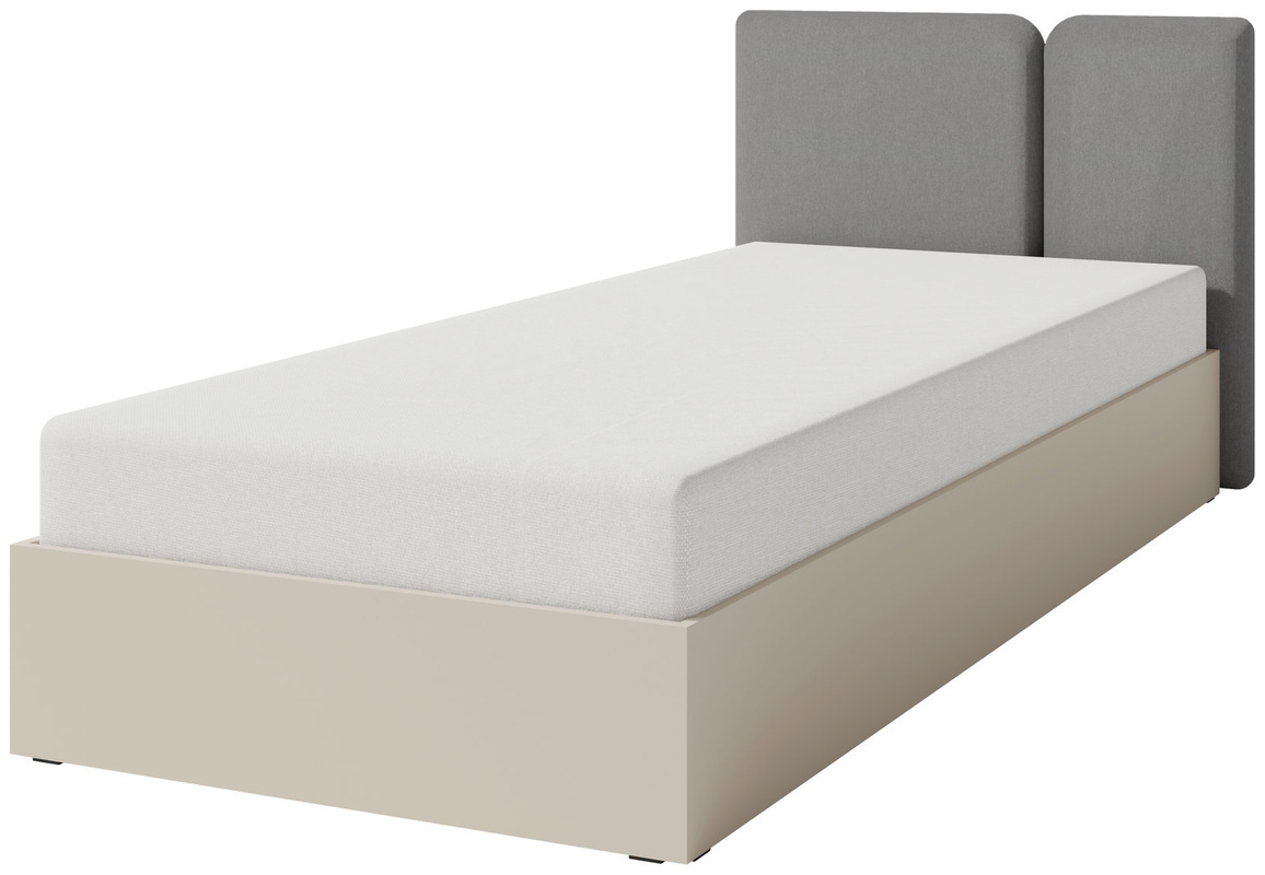 Jednoosobowe łóżko 90x200 cm ze stelażem i pojemnikiem LISSARO młodzieżowe