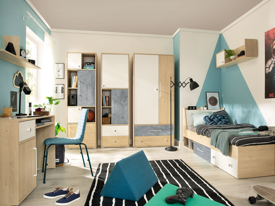 Nowoczesne meble młodzieżowe z łóżkiem SLEEK