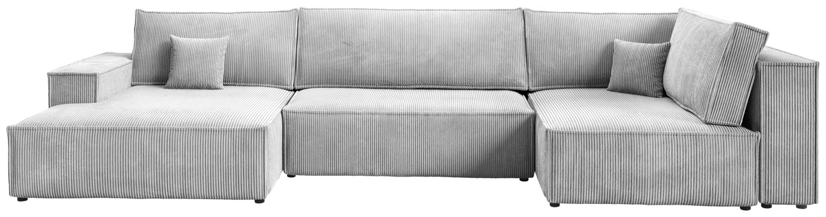 Szary rozkładany narożnik z funkcją spania PABLO MAXI