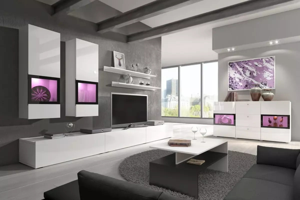 Białe meble do salonu BARRET