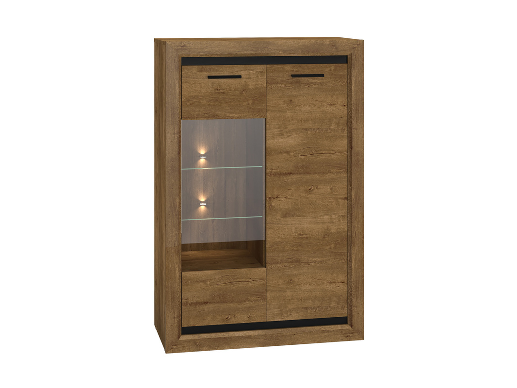 Witryna do salonu 90 cm ze szklanymi półkami BALTICA