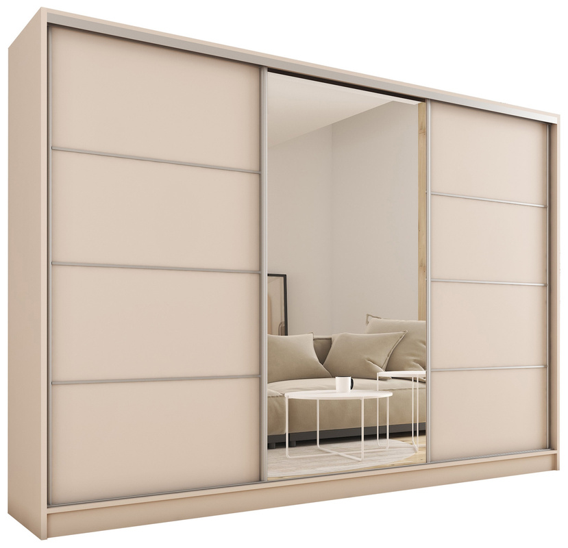 Pojemna szafa przesuwna z lustrem do sypialni 280 cm TOP