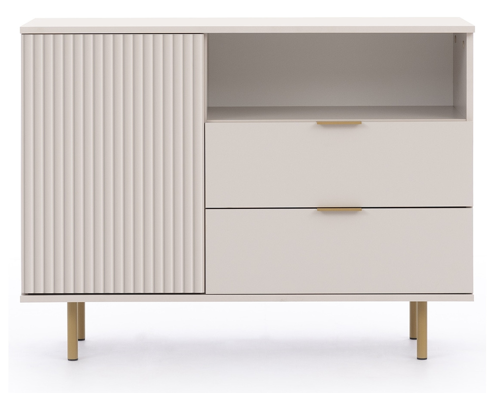 Wąska komoda z szufladami do salonu 107 cm NAMASTE kaszmir