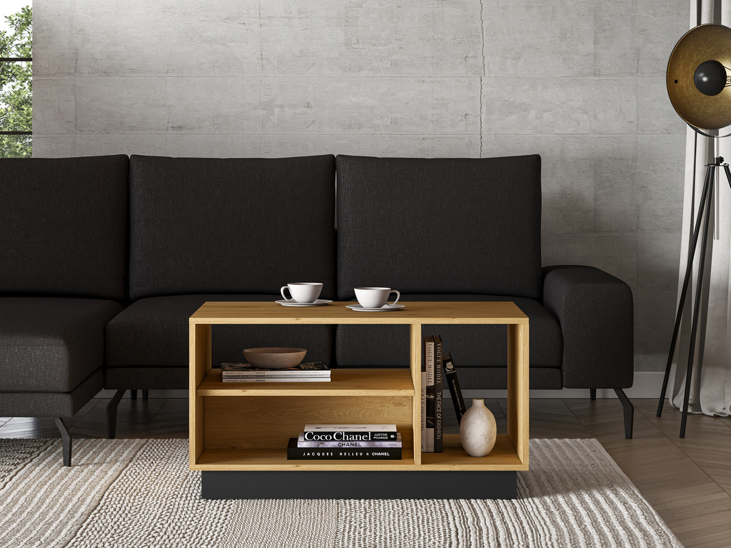 Stolik kawowy do salonu z wnękami MONELLI dąb stylowy