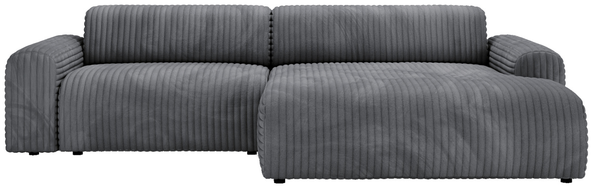 Prawostronny sztruksowy szary narożnik do salonu SEFO