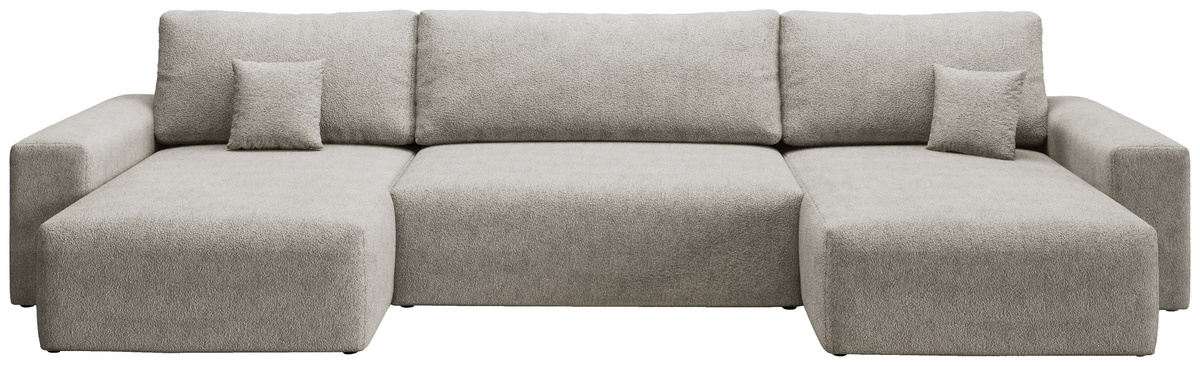 Nowoczesny narożnik boucle duży z funkcją spania w kształcie U CAMILO