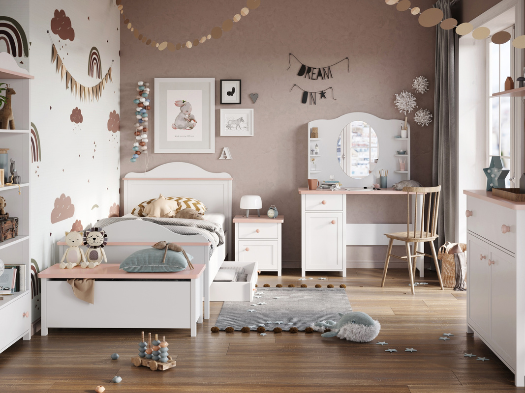 Nowoczesne meble dziecięce z łóżkiem LUNA
