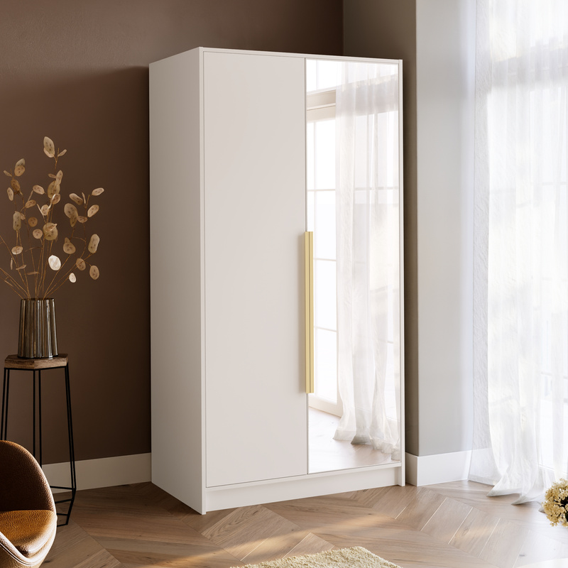 Szafa z lustrem 100 cm do przedpokoju LESTO biały