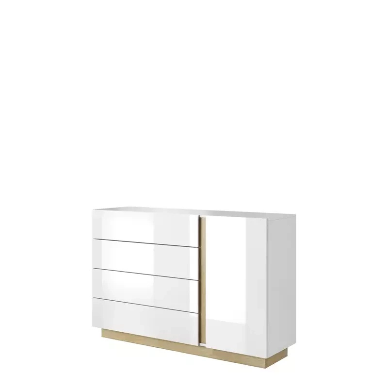 Biała komoda na wysoki połysk LINDA