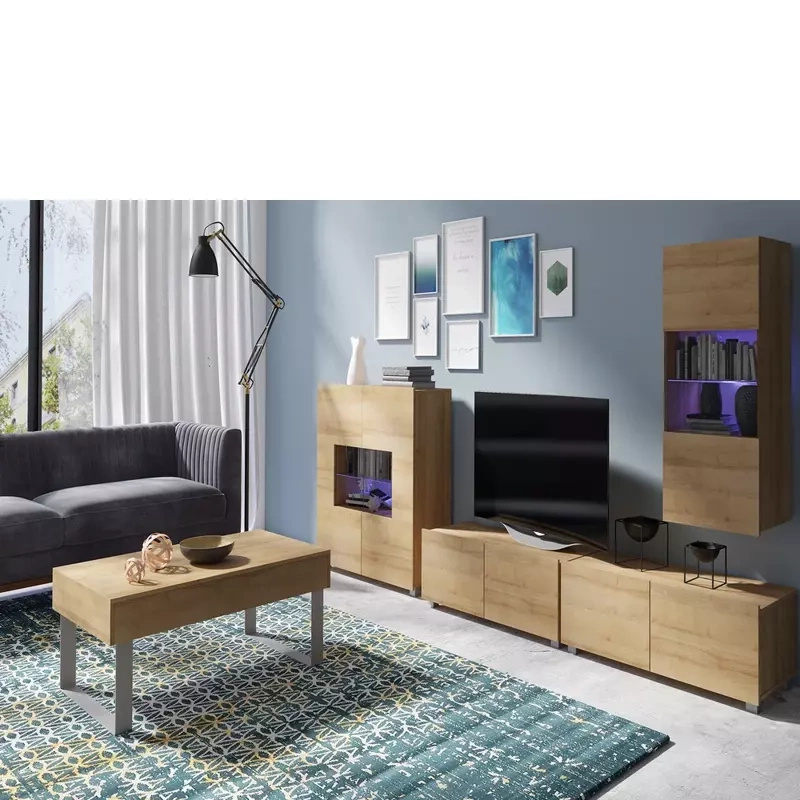 Meblościanka do salonu dąb złoty MODERN 22