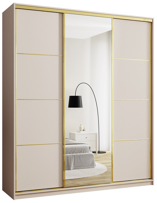 Szafa przesuwna z lustrem 200 cm GOLD NEW MAX