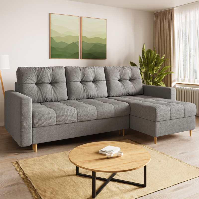 Narożnik rozkładany szary LIZBONA