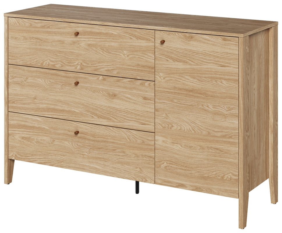 Komoda z szufladami do sypialni 136 cm COZY drzwi