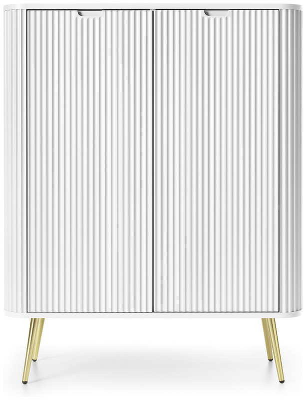 Wysoka dwudrzwiowa biała komoda do salonu 103 cm ZENIT