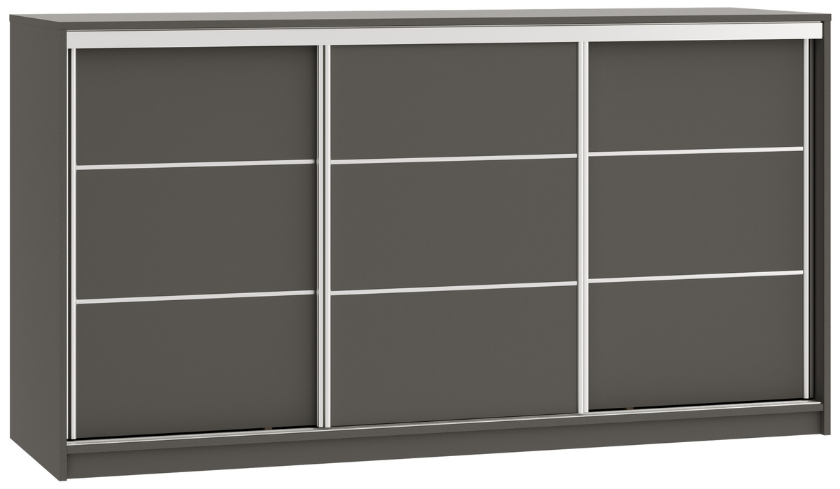 Duża grafitowa komoda z szufladami i drążkiem 180 cm TOP