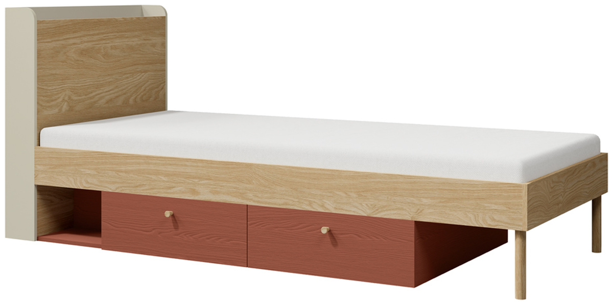 Łóżko 90x200 cm ze stelażem do pokoju młodzieżowego YOKO