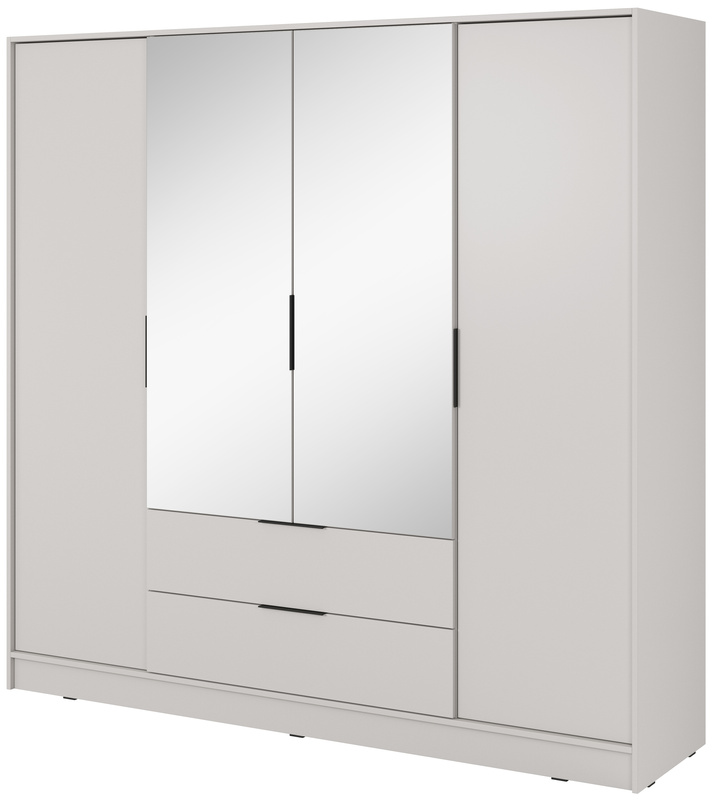 Szafa z lustrem i półkami do sypialni 206 cm KAMIS kaszmir