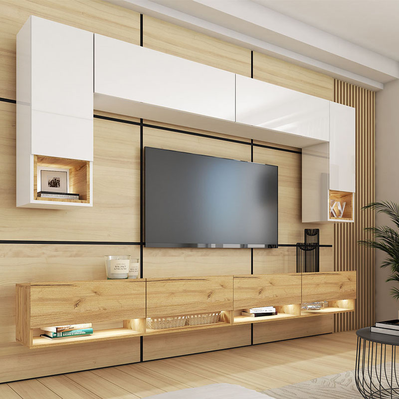 Meblościanka do pokoju biała PREMIUM