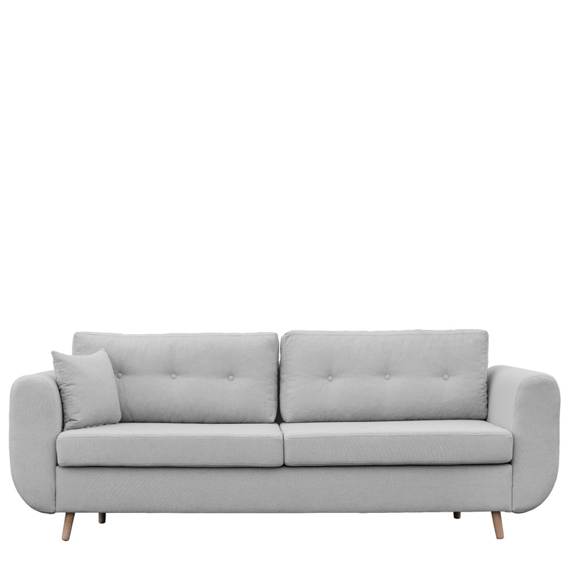 Szara trzyosobowa sofa w stylu nowoczesnym do salonu AURA