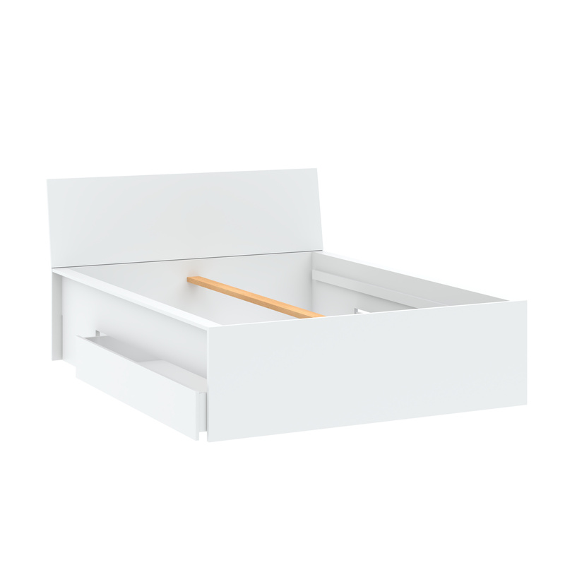 Białe łóżko 160 cm młodzieżowe z szufladami