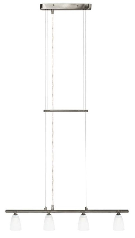 Chromowana lampa wisząca 4-punktowa z regulacją wysokości PARMA metal szkło