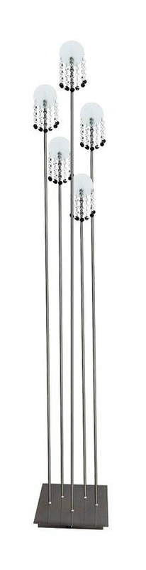 Srebrna lampa podłogowa 150 cm do salonu LUXOR chrom mat 5xG4