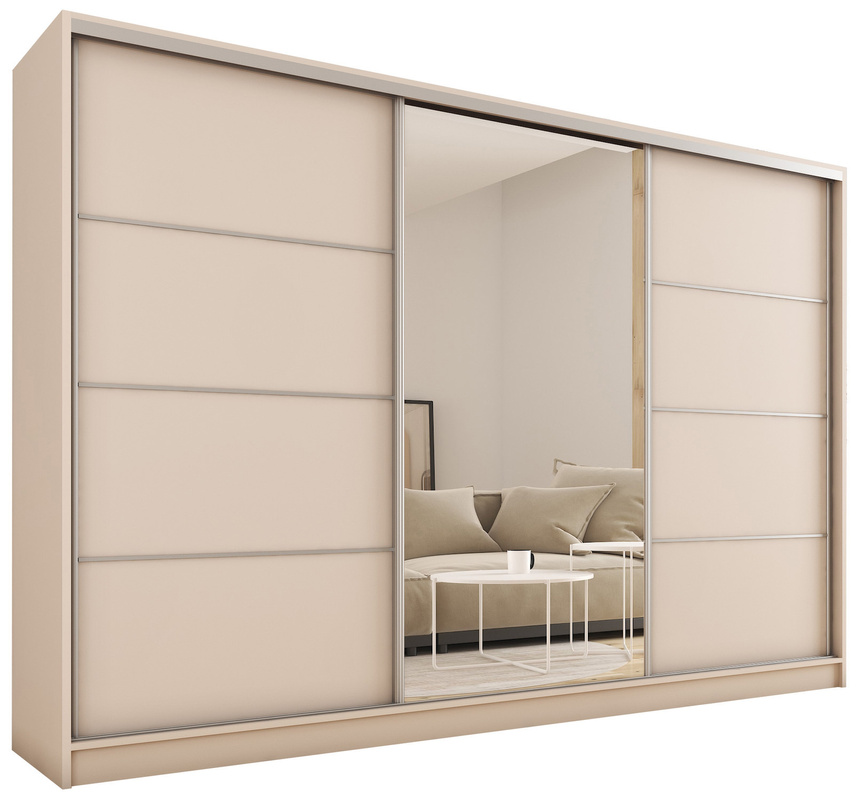 Duża szafa przesuwna z lustrem do sypialni TOP MAX 280 cm