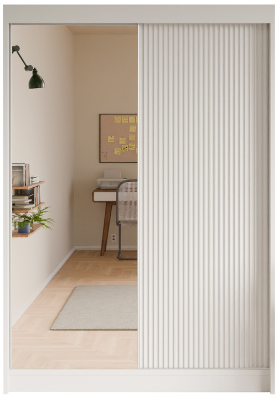 Frezowana szafa przesuwna z lustrem do sypialni 150 cm ROYAL